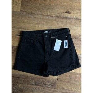 NWT Old Navy Women O.G. High Rise Jean Shorts Size 8 Black Denim Cuffed